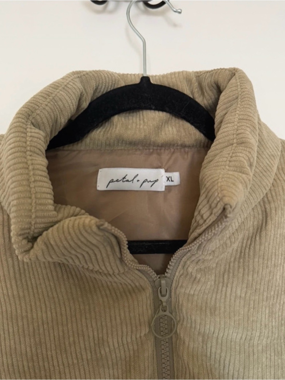 Petal & Pup Corduroy Puffer Jacket in Tan - Picture 4 of 4